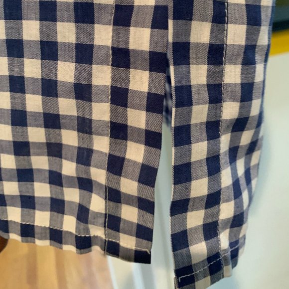 Vintage  Helen Cerda Hand Embroidered Women's Blue and White Gingham Shirt - Picture 11 of 13